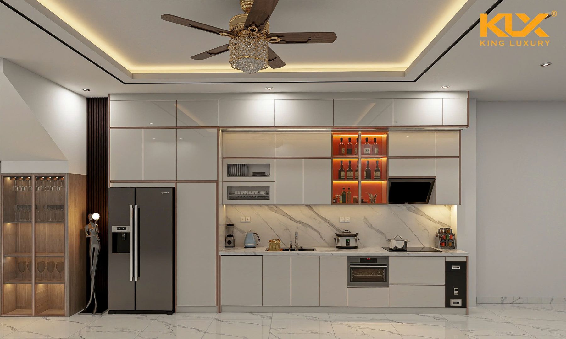 Thi Công Tủ Bếp Inox Cánh Kính Kịch Trần Chị Nga Tại Quy Nhơn